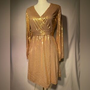 INC NWT Womens GOLD Sequin Size XS Royalcore Holiday Corpcore Christmas